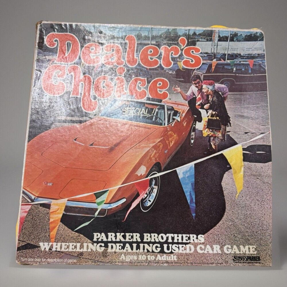 Vintage 1972 Parker Brothers Dealer’s Choice Used Car Board Game 98% Complete